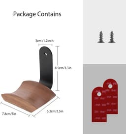 Hoofdtelefoonhouder van Walnoot - Elegante en Robuste Hanger voor Alle Hoofdtelefoonmaten — thumbnail 3