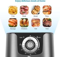5,5 L Airfryer met Voorverwarmen en Warm Houden - Vetarm, Knapperig Koken voor 2-8 Personen — thumbnail 7