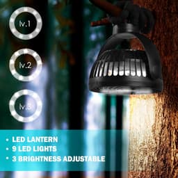 Tafelventilator USB met 10000 mAh Accu, 3 Snelheden, 720 Graden Rotatie, Stil en Krachtig voor Thuis en Camping — thumbnail 3