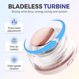 Draagbare stille mini bladloze elektrische ventilator - 2025 clip-on ventilator voor shirt taille nek, 3 snelheden voor outdoor en reizen — thumbnail 5