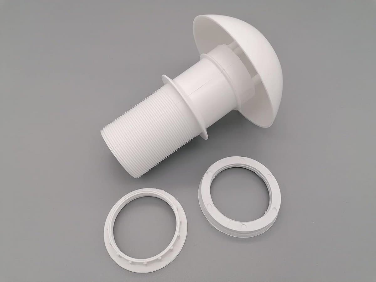 Dakhaard ventilator voor open haard - 60 mm -70 ° MAX wit — afbeelding 1