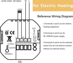 Slimme Wifi Thermostaat met Touchscreen voor Water- en Elektrische Verwarming - Compatibel met Alexa en Google Home — thumbnail 3