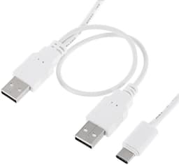 USB-C naar 2x USB-A Y-Kabel met Extra Stroomvoorziening voor Externe Harde Schijf en Mobiele Apparaten — thumbnail 5