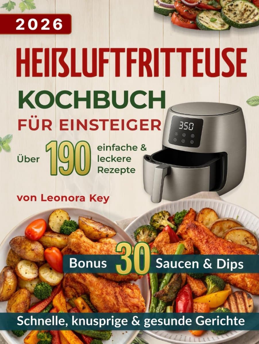 Heißluftfritteuse Kochbuch für Einsteiger: Über 190 einfache, knusprige & leckere Rezepte — afbeelding 1