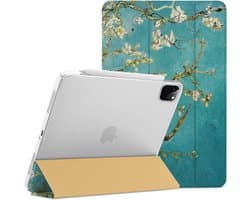 Transparante Harde Hoes voor iPad Pro 11 Inch (2e, 3e & 4e Generatie) met Bloemenprint en Auto Sleep/Wake