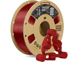 PETG 3D-printerfilament 1.75 mm 1 kg Transparant Rood - Hoge Maatnauwkeurigheid