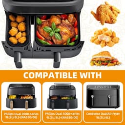 Ninja AF400EU AF500EU AF451EU DZ401 Siliconen Accessoire Heteluchtfriteuse voor Ninja Foodi Max met dubbele zone 9,5 L-10,4 L, Siliconen Opbergmat voor Heteluchtfriteuse — thumbnail 7