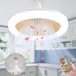 Plafondlamp met Ventilator, E27 Kroonluchter met Afstandsbediening — thumbnail 5