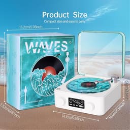 Bluetooth-luidspreker - speakers - Audio - audi - Bluetooth - Retro - Gloeiend - Wit - 14,2*14,2*6,5 cm — thumbnail 4