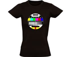 Geen Signaal Logo Televisie Dames T-shirt - tv - retro - beeldscherm - verbinding - testbeeld - stand by - stand-by - buiten werking - pauze