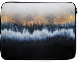 Laptophoes - Marmer print - Abstract - Chic - Goud - Laptop - Laptop sleeve - 17 Inch