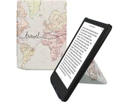 kwmobile e-reader hoesje geschikt voor Pocketbook Verse / Verse Lite / Verse Pro / Color / Vivlio Light/Light HD hoes - Ereader flip case met standaard - E reader cover van kunstleer - In zwart / meerkleurig