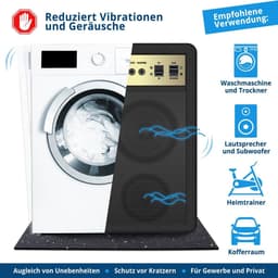FLOORDIREKT Antitrilmat - Made in Germany - Voor Wasmachines, Drogers, enz. - Op Maat te knippen - Verkrijgbaar in 4 Diktes - 19,7 mm - 125 x 500 cm — thumbnail 3