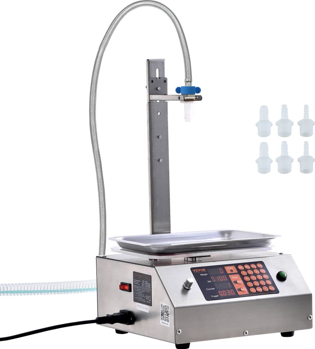 VEVOR Vloeistofvulmachine, 30-15000 G Weegcapaciteit, Automatische Flessenvulmachine, Bottelmachine, Digitale Bediening voor Melk, Water, Olie, Wijn, Dranken, Wasmiddelen, Shampoo (Enkel — afbeelding 1