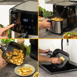 TZS First Austria Airfryer - Heteluchtfriteuse - 5L - 1700W - 80ºC tot 200ºC - Digital Touchscreen - Zwart — thumbnail 7