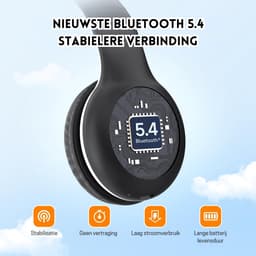 StayPowered Bluetooth Hoofdtelefoon voor Kinderen - Veilig en Kwalitatief Geluid - 85/94 dB Volumeregeling - 40 Uur Batterij - HD Microfoon - Opvouwbaar en Verstelbaar - Snelle Bluetooth 5.4 - Zwart - Levering Sneller dan Aangegeven! — thumbnail 4