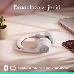 LOGITECH Zone 300 981-001417 On-ear Draadloze headset Met Noise-cancelling Wit — thumbnail 3