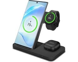 MMOBIEL Draadloos Oplaadstation Geschikt voor Smartphone, Smart Watch en Oordopjes- 3 in 1 Draadloze Oplader Geschikt voor MagSafe - 15W – Draadloze Snellader