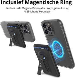 Caimco SafeCard Magsafe - Inclusief magnetische ring - Magnetische Kaarthouder - Magnetische Wallet Card Holder - Pasjeshouder - Reizen Gadget - Geschikt Voor iPhone, Anrdoid en alle andere soorten Smartphones — thumbnail 4