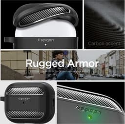Spigen - Apple AirPods Pro 1/2 hoesje - Rugged Armor - Zwart — thumbnail 4