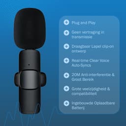 Set van 2 - Draadloze lavalier microfoon - USB-C - Plug & Play reversclip -On Mini Microfoon voor Youtube Facebook Live Stream TikTok Vlog Zoom Video-opname - Ruisonderdrukking / Geen APP & Bluetooth nodig — thumbnail 5
