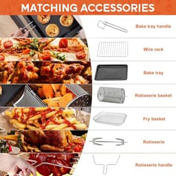 Airfryer Oven - Hetelucht Friteuse - Vrijstaande Oven - Pizzaoven - 36L - 2000W - 10-in-1 Functies - Digitale Timer & Temperatuur - Dubbel Glas - RVS — thumbnail 2