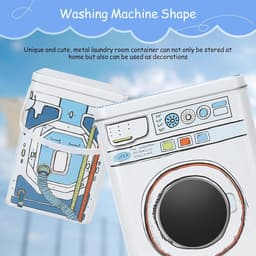 Opbergdoos Wasmachine Powder Metal Box - Transparant Skylight Design - Unieke Wasmachine Vorm - Wassen Poeder Bind — thumbnail 2