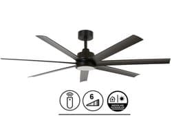Plafondventilator Airfusion Atlanta Zwart 12W Led Ø 142cm Incl. Afstandsbediening — afbeelding 1