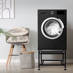 Wasmachine verhoger, Wasmachine Onderstel 62,5x53,5x45 cm met uitschuifbaar plateau in zwart ML design — thumbnail 2