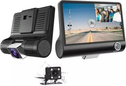 TechU™ Dashcam Voor en Achter Camera – MK11.1 Dashboardcamera – 4” Scherm – Full HD 1080P – 170° Wijdhoeklens – Nachtvisie – Loop recording – Bewegingssensor – G-sensor – Parkeermodus – Incl. Achteruitrijcamera - voor auto — thumbnail 1
