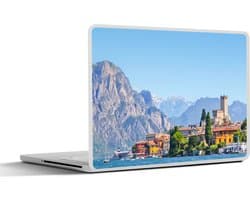 Laptop sticker - 11.6 inch - Gardameer - Berg - Stad - 30x21cm - Laptopstickers - Laptop skin - Cover