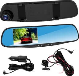 Auto spiegelrecorder Full HD 1080p 43 inch dashboardcamera - dubbele lens nachtzicht - achteruitkijkcamera — thumbnail 1