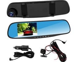 Auto spiegelrecorder Full HD 1080p 43 inch dashboardcamera - dubbele lens nachtzicht - achteruitkijkcamera
