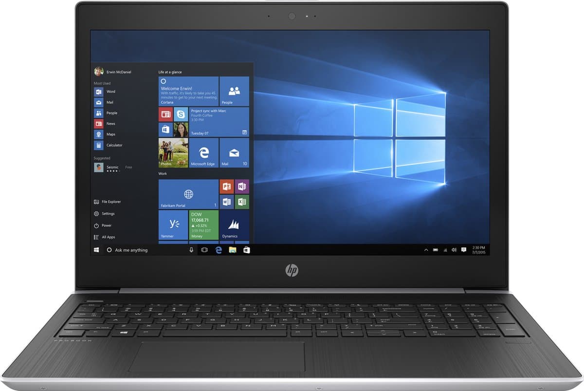 HP ProBook 450 G5 Intel® Core™ i5 i5-8250U Laptop 39,6 cm (15.6") Full HD 8 GB DDR4-SDRAM 256 GB SSD Wi-Fi 5 (802.11ac) Windows 10 Pro Zilver — afbeelding 1