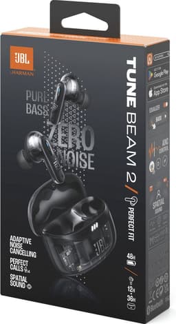 JBL Tune Beam 2 - Noise Cancelling Oordopjes - Oortjes Draadloos - Bluetooth - In-ear True Wireless - 48 uur speeltijd - IP54 - Ghost Black — thumbnail 7