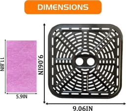 Airfryer Crisper Plate - Grill Pan Tray - Crispy Food Maken - Dubbele Laag Coating - 22.86 x 22.86 cm — thumbnail 5