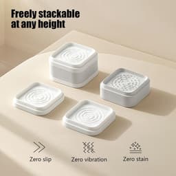Meubelverhogers - Bankverhogers Wasmachineblokken - Meubels Verhogen - Stapelbaar en Anti-slip - 8 x 8 x 3.1 cm - Zwart — thumbnail 5
