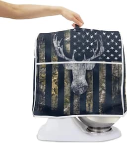 Mixerhoes met Opbergvak - Keukenmachinehoes Stofhoes - Keuken Organisatie - Gewatteerde Polyester Stof - L - Amerikaanse Vlag Hertenprint — thumbnail 1