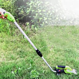 Elektrische Grasmaaier - Onkruidtrimmer Snoeischaar - Tuinonderhoud - Dubbele Maaibladen - 70mm Snijbreedte - Zwart — thumbnail 1
