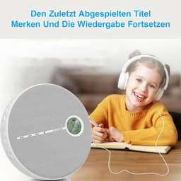 Draagbare cd-speler met luidspreker, Bluetooth, USB- en AUX-aansluitingen, oplaadbare batterij van 2000 mAh – compacte luidspreker, afmetingen 14,3 x 3 cm. — thumbnail 3