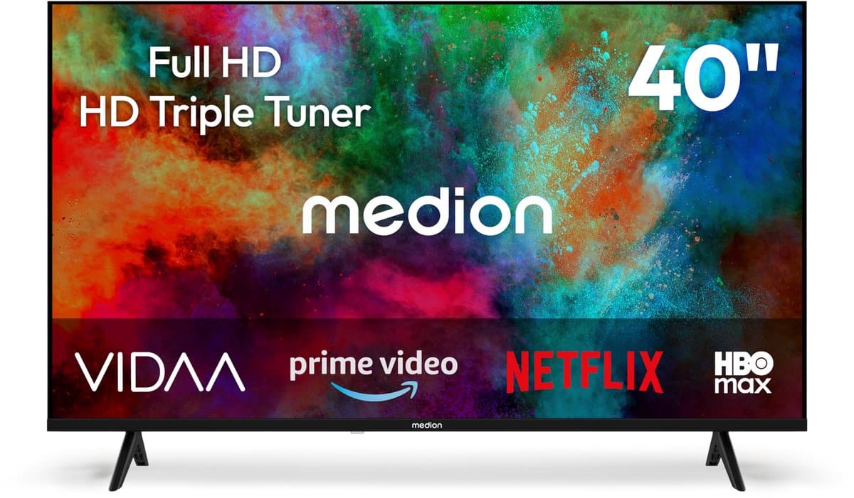 MEDION 100,3 cm (40 inch) Full HD-tv (Smart-TV, HDR, VIDAA Store, Prime Video, Disney+, DAZN, Paramount+, HbbTV, PVR, HD-triple-tuner, MD 840102) — afbeelding 1