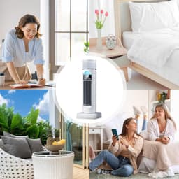 Bladeless Ventilator - Torenkoeler Persoonlijk - Stille Koeling - Verdampingskoeling - 37 cm Hoog - Wit — thumbnail 3