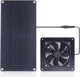 Zonne Ventilator - Solar Uitlaat - Lucht Verversen - Waterdicht IPX7 - 10W - Zwart — thumbnail 1