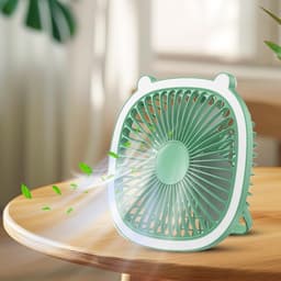 Tafelventilator - Persoonlijke koeler - Stille luchtcirculatie - Geïntegreerde verlichting - 205 cm breed - Groen — thumbnail 4