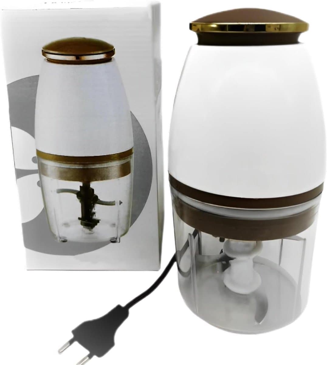 Keukenmachine Chopper - Mini Mixer - Maaltijden Bereiden - Vier Snijders - 700 ml Inhoud - Transparant — afbeelding 1