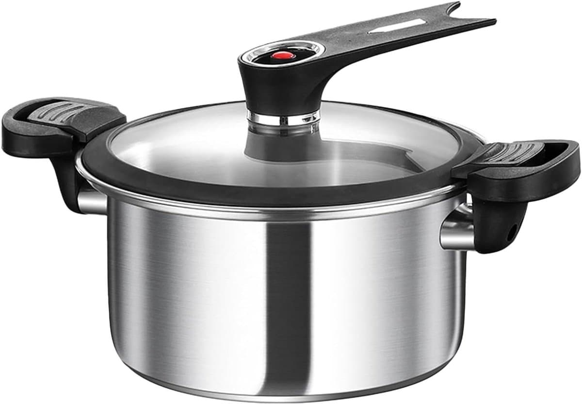 Cooker Pressure Pan, Fish Pan for Seafood, Stainless Steel Fast Multifunctional Kitchen Pan for Bean and Meat Dishes — afbeelding 1