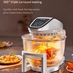 Airfryer met Kom - Multifunctioneel Fornuis - Gezond Koken - Verwijderbare Glazen Kom - 10 Liter Capaciteit - Zwart — thumbnail 5