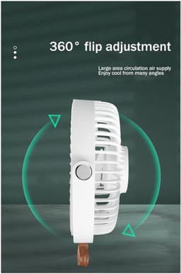 Ventilator met Hangfunctie - Draagbare Ventilator - Kamperen en Slapen - Lange Batterijduur - 3000mAh Batterij - Zwart — thumbnail 3