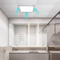 Geïntegreerde Plafondventilator - Ventilatie met licht - Luchtkwaliteit Verbeteren - Stille werking - 30x30 cm - Zilver — thumbnail 3
