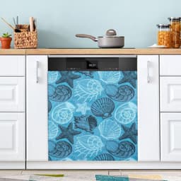 Vaatwasser Magneet Hoes - Keuken Decor - Keuken Opfrissen - Eenvoudige Installatie - 58 x 66 Inch - Blauw — thumbnail 1